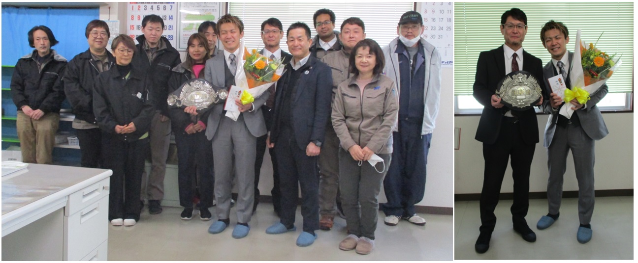 ボクシングの古橋岳也選手が来社しました